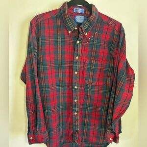 Pendleton Red and Green Plaid Button Down Shirt